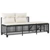 vidaXL 3-tlg. Garten-Ecksofa-Set mit Kissen Schwarz Poly Rattan