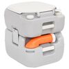 vidaXL Camping-Toilette Tragbar Grau und Weiß 22+12 L HDPE