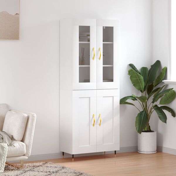 vidaXL Highboard Wei&szlig; 69,5x34x180 cm Holzwerkstoff