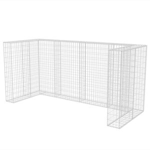 vidaXL Gabionen-M&uuml;lltonnenverkleidung f&uuml;r 3 Tonnen Stahl 250x100x120cm