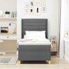 vidaXL Boxspringbett mit Matratze mit Kopfteil Grau 80 x 200 cm Stoff