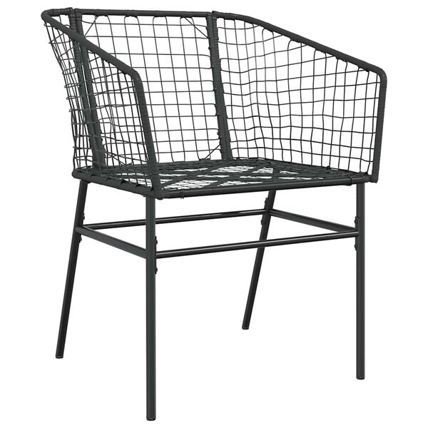 vidaXL 7-teiliges Garten-Esszimmerset aus schwarzem Polyrattanglas