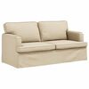 vidaXL Sofa 140cm 2 pcs Creme Metall