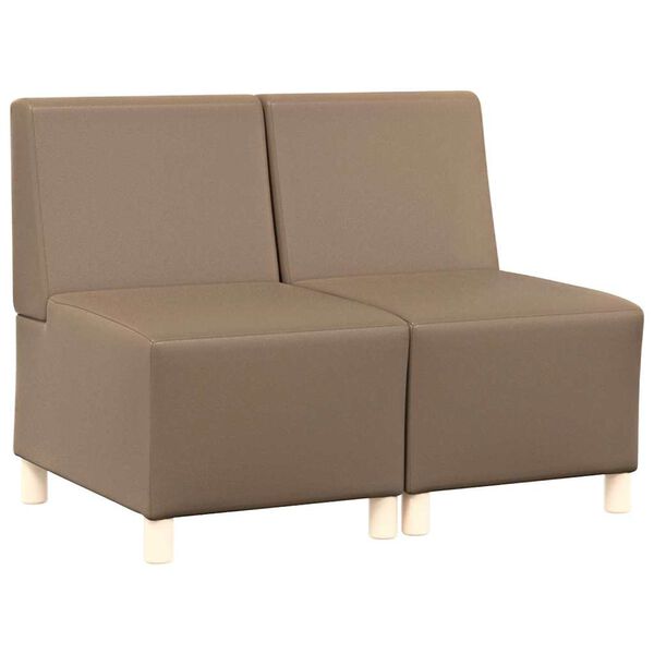 vidaXL Modulares Armfreies Sofa 2 pcs Cappuccino 55 x 74 x 82 cm