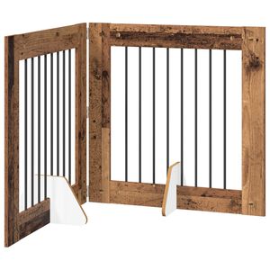 vidaXL Klappbares Hundetor mit St&auml;ndern 2 pcs Altholz 160,5 cm