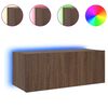 vidaXL TV-Wandschrank mit LED-Leuchten Braun Eichen-Optik 80x35x31 cm
