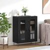 vidaXL Sideboard Schwarz Eichen-Optik 69,5 x 34 x 90 cm Holzwerkstoff