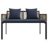vidaXL Bank Outdoor Grau und Marineblau 117 x 54 x 74,5 cm Poly-Rattan