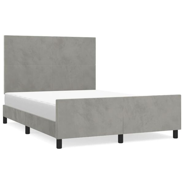 vidaXL Bettgestell ohne Matratze Hellgrau 140x200 cm Samt