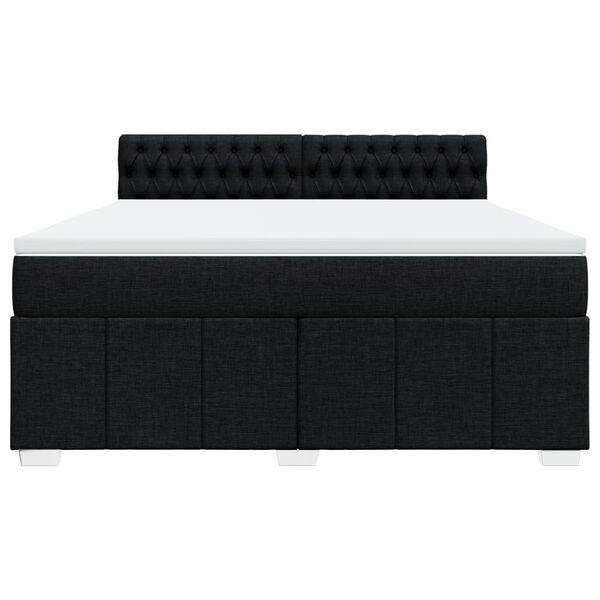 vidaXL Boxspringbett mit Matratze Schwarz 180x200 cm Stoff