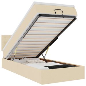 vidaXL Ottoman-Bett mit Matratze Creme 100x200 cm Stoff