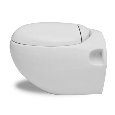 vidaXL Wand-WC Weiß Einzigartiges Ei-Design