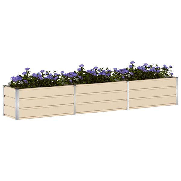 vidaXL Pflanzk&uuml;bel Elfenbein 480 x 50 x 45 cm Verzinkter Stahl