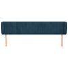 vidaXL Kopfteil mit Ohren Dunkelblau 163x23x78/88 cm Samt