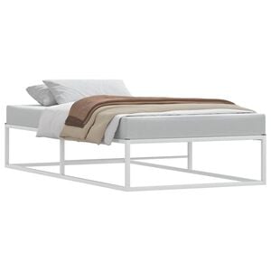 vidaXL Bettgestell ohne Matratze Wei&szlig; 90x200 cm Metall