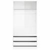 vidaXL Kleiderschrank Hochglanz-Wei&szlig; 100x50x200 cm Holzwerkstoff