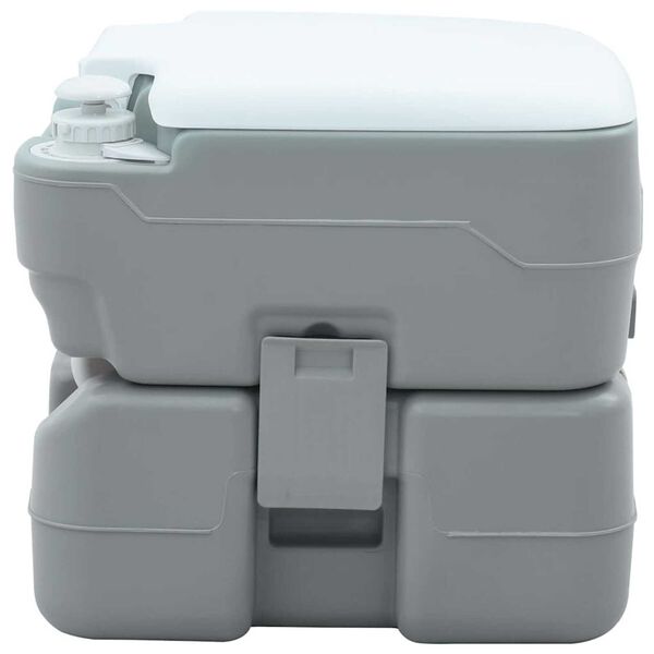 vidaXL Camping-Toilette Grau und Wei&szlig; 41,5 x 36,5 x 37,5 cm