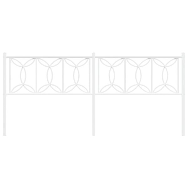 vidaXL Kopfteil Metall Wei&szlig; 200 cm