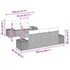 vidaXL Gartensofa-set mit Kissen 6 pcs Grau Poly-Rattan