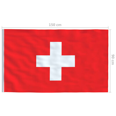 vidaXL Flagge der Schweiz 90 x 150 cm