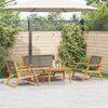 vidaXL Gartenstühle mit Tisch 4 pcs Grau 90 x 45 x 40 cm