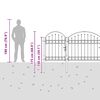vidaXL Gartentor mit gew&ouml;lbtem Oberteil Grau 4 x 1,25 m Stahl