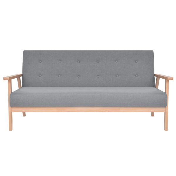 vidaXL Sofa-Set 3-tlg. Stoff Hellgrau