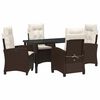 vidaXL Garten Essgruppe 5 Stk. Braun Poly-Rattan
