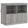 vidaXL Sideboard mit LED-Leuchten Grau Sonoma 202x37x67 cm