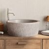 vidaXL Waschbecken Grau &Oslash;40x15 cm Marmor