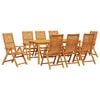 vidaXL Garten Essgruppe 9 pcs Braun Massivholz Akazie