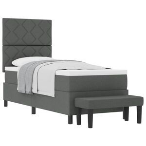 vidaXL Boxspringbett mit Kopfteil Dunkelgrau 80 x 200 cm Stoff