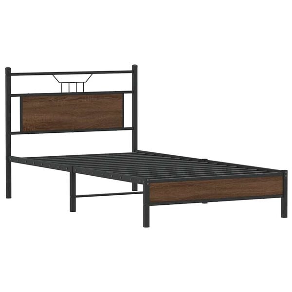vidaXL Bettgestell ohne Matratze Braun Eichen-Optik 107x203 cm