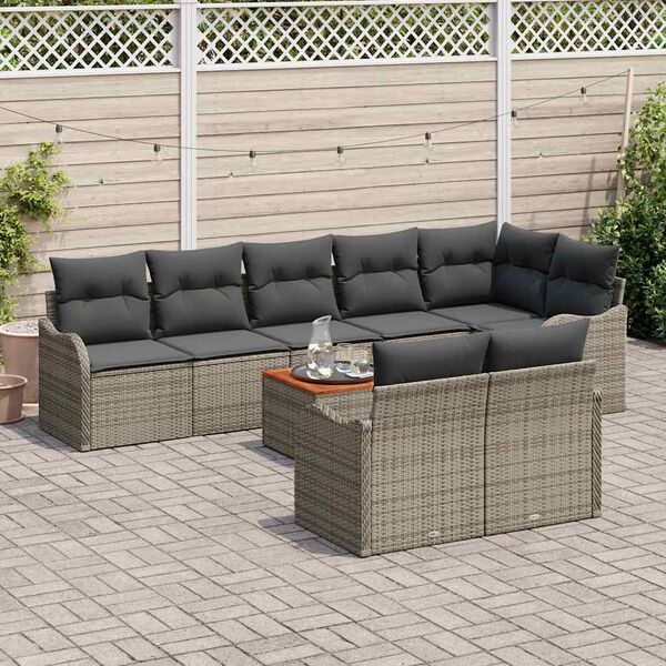 vidaXL Garten-Sofa-Set 9 pcs Grau