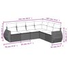 vidaXL 6-tlg. Garten-Sofagarnitur mit Kissen Braun Poly Rattan