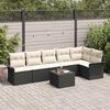 vidaXL Gartensofa-set mit Kissen 7 pcs Schwarz Poly-Rattan