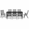 vidaXL Garten Essgruppe 9 pcs Anthrazit Pulverbeschichteter Stahl