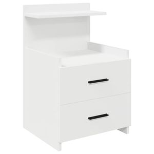 vidaXL Nachttisch mit 2 Schubladen Wei&szlig; 40x36,5x62 cm