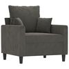 vidaXL Sessel mit Hocker Dunkelgrau 60 cm Samt