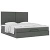 vidaXL Ottoman-Bett mit Matratze Dunkelgrau 160x200 cm Stoff