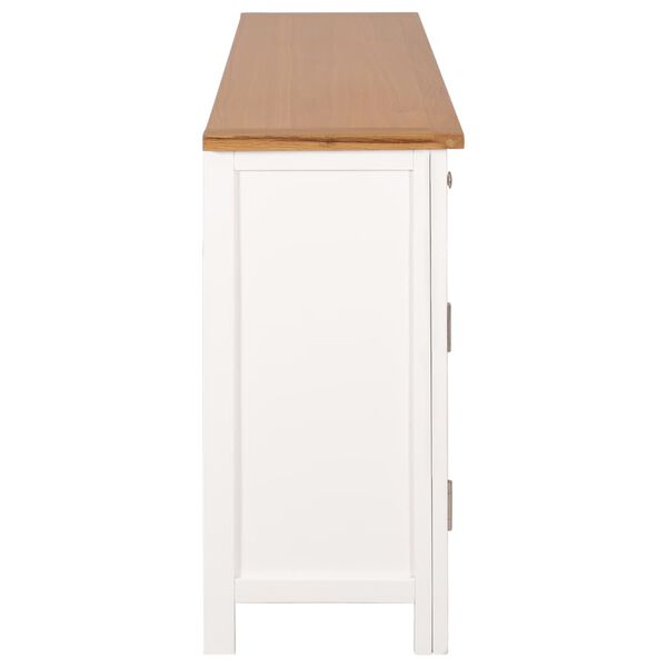 vidaXL Sideboard 110x33,5x70 cm Massivholz Eiche