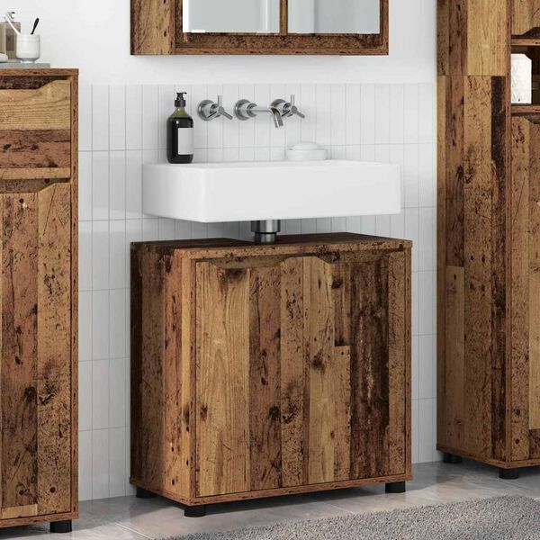 vidaXL Badezimmerwaschbecken-Schrank mit Regal Altholz 60 x 30 x 60 cm