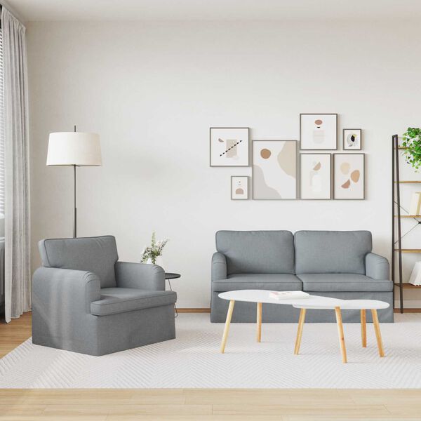 vidaXL Sofa 2 pcs Hellgrau