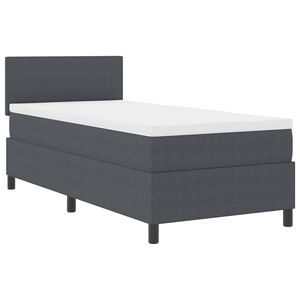 vidaXL LED Boxspringbett Dunkelgrau und Wei&szlig; 80 x 200 cm Cordstoff