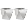 vidaXL Pflanzk&uuml;bel 2 pcs Silber 50 x 50 x 50 cm Edelstahl