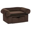 vidaXL Hundesofa mit Schublade Braun 75x50x38 cm Pl&uuml;sch