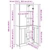 vidaXL Highboard Artisan-Eiche 69,5 x 34 x 180 cm Holzwerkstoff