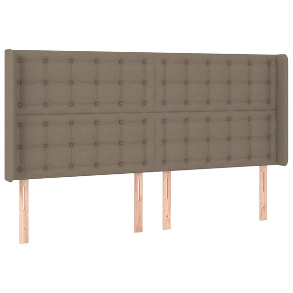 vidaXL LED Kopfteil Taupe 163x16x118/128 cm Stoff