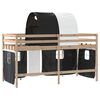 vidaXL Kinderhochbett mit Tunnel Wei&szlig; & Schwarz 90x190 cm Kiefernholz