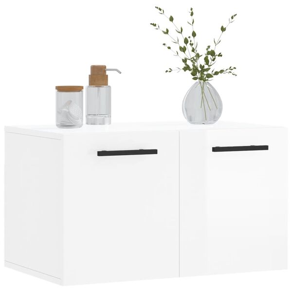 vidaXL Wandschrank Hochglanz-Wei&szlig; 60x36,5x35 cm Holzwerkstoff